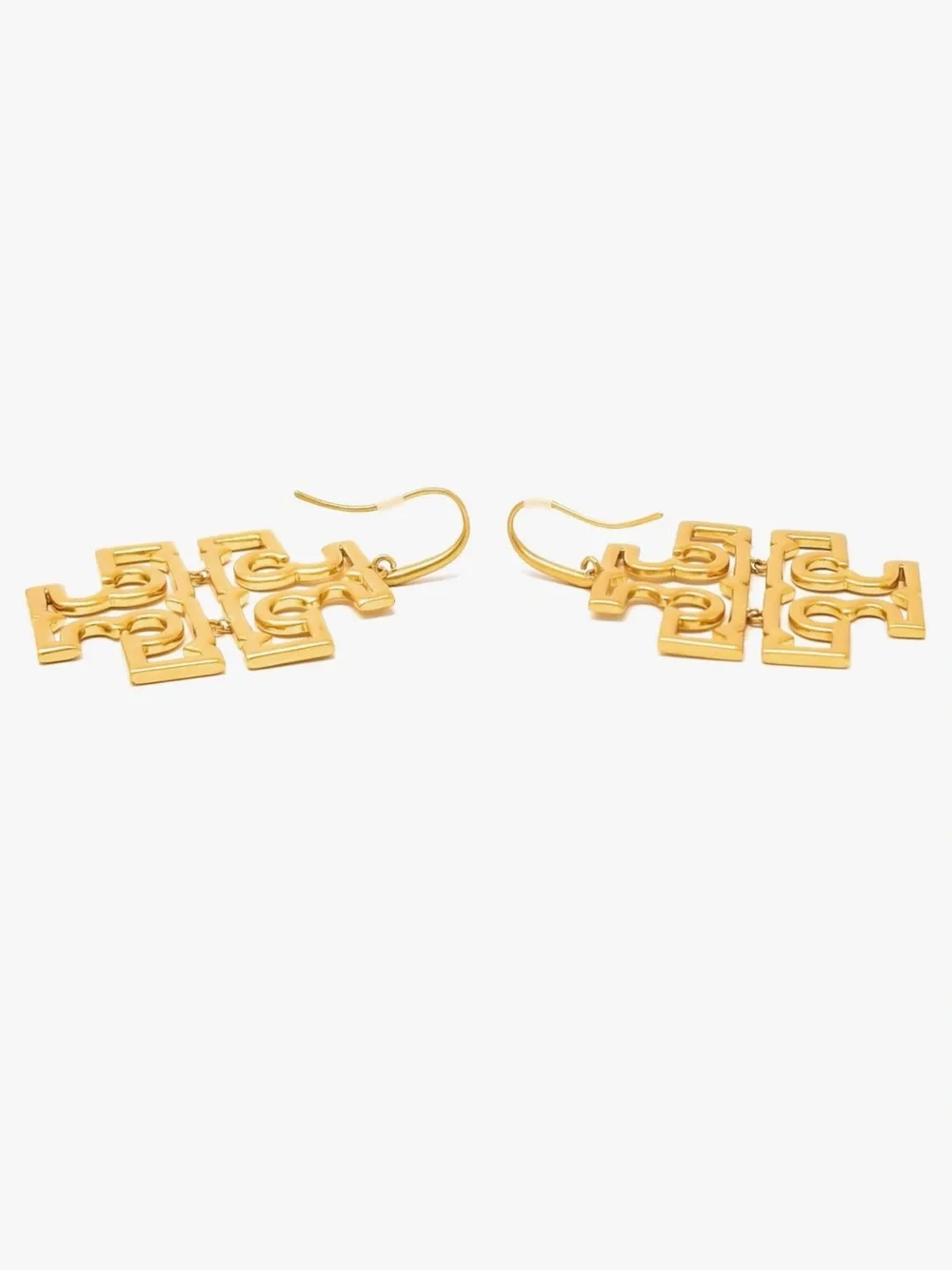 Tory Burch Britten Small Logo Drop Chic Earrings French Wire Gift Luxury NWT